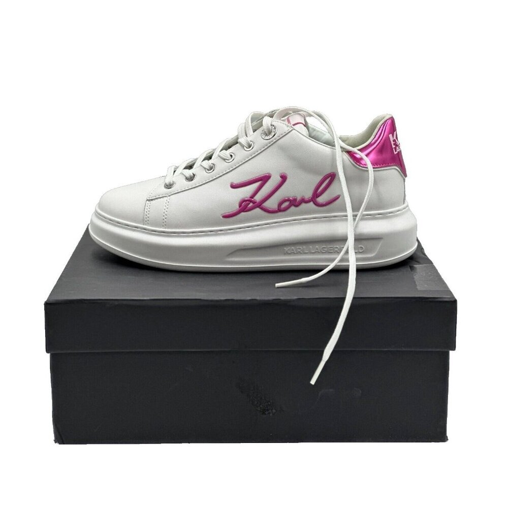 NIB Karl Lagerfeld Women Sneakers kapri Signia Leather KL62510A US 9 HTF - Picture 2 of 16
